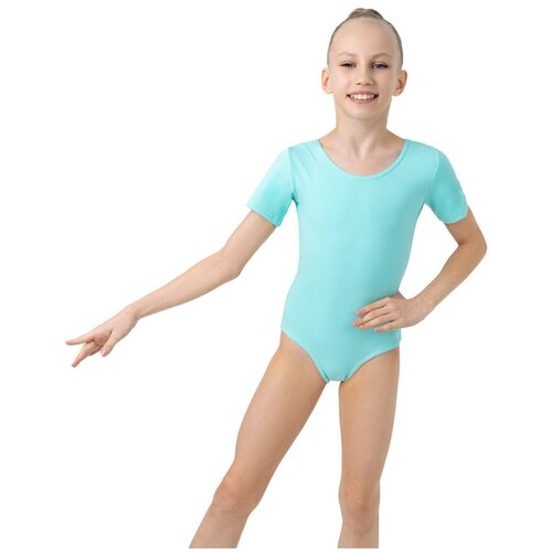 Купальник для гимнастики и танцев Grace Dance, размер 40, зеленый, голубой ветровка mixfix размер 152 158 бирюзовый