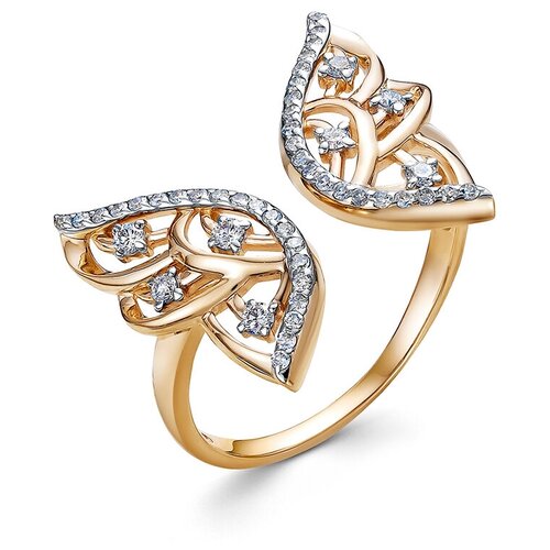 Кольцо с 48 бриллиантами из красного золота 111137 VESNA jewelry, размер 17