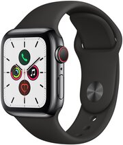 Умные часы Apple Watch Series 5 40 мм Steel Case GPS + Cellular, черный космос/черный