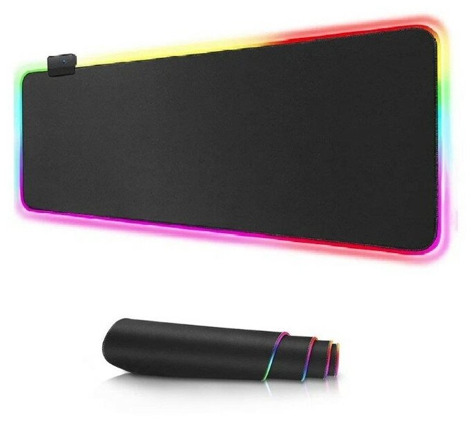 Игровой коврик VeSaleS для мыши с RGB подсветкой 900х400х4 мм, водоотталкивающее покрытие, 14 режимов, коврик для клавиатуры и мыши