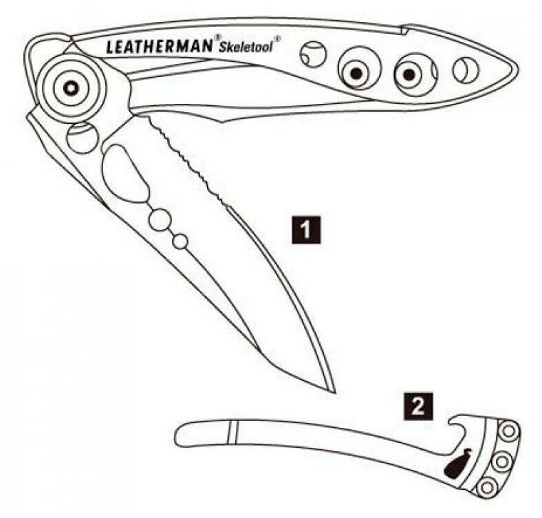 Складной нож LEATHERMAN Skeletool Kbx, серебристый / черный - фото №12