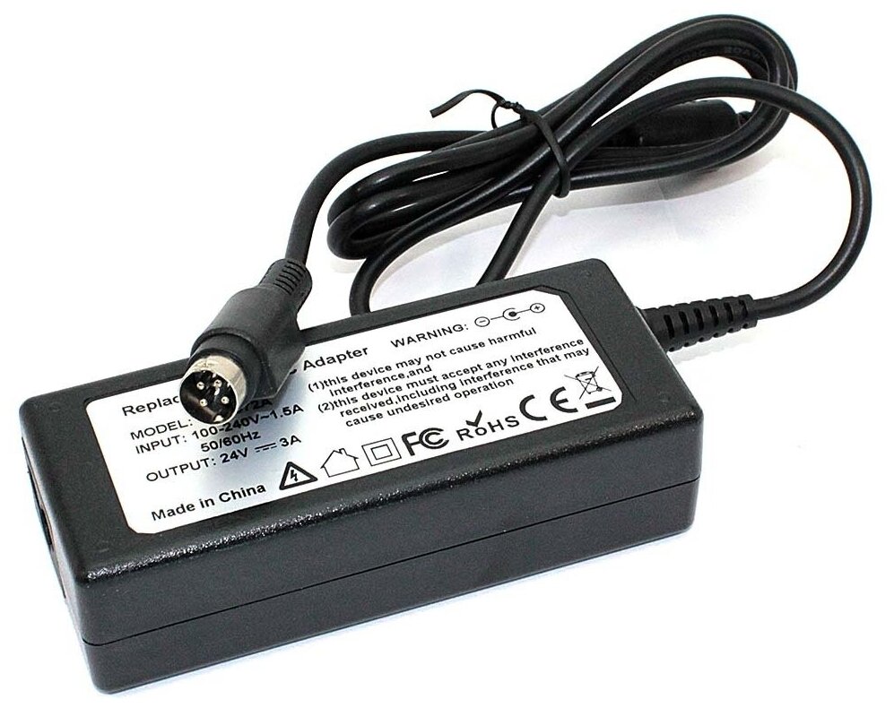 Зарядное устройство (блок питания/зарядка) для монитора и телевизора LCD 24В, 3А, 72Вт, 4-pin, OEM