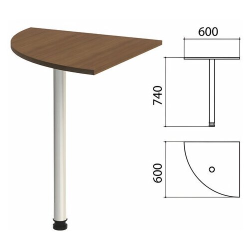 Стол приставной угловой «Эко», 600×600×740 мм, цвет орех (комплект)