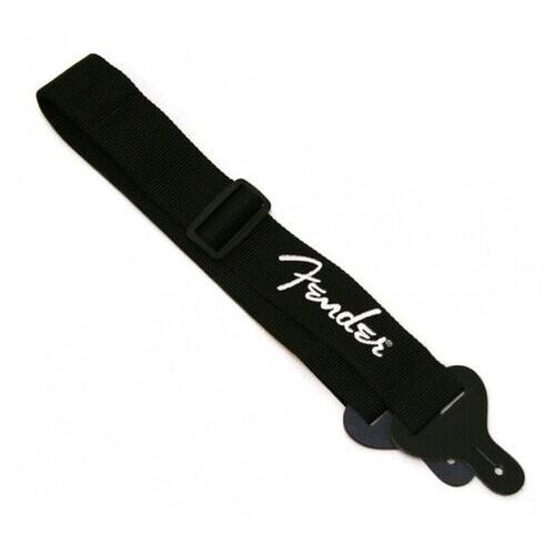 Ремень для гитары, нейлон, цвет черный, серый логотип FENDER BLACK STRAP/GREY LOGO