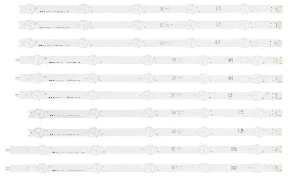 Подсветка для ТВ LG 42LA620V / 42LA621V / 42LA615V / 42LN540V / 42LN570V / 42LA613V / 42LA615V / 42LN540V / 42LN541V / 42LN542V (комплект 10 шт)