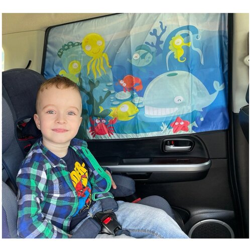 Детская автомобильная шторка на боковые окна на магнитах