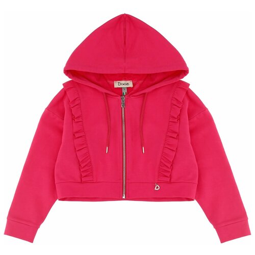 фото Худи на молнии для девочки dixie lk01042g39 цвета фуксия размер 6 лет