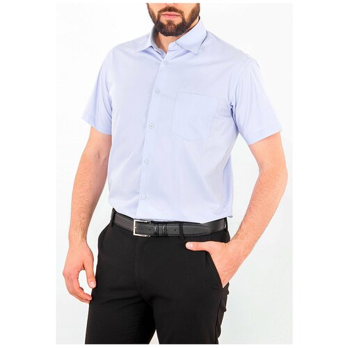 фото Рубашка мужская короткий рукав casino c220/0/6403/z, полуприталенный силуэт / regular fit, цвет голубой, рост 174-184, размер ворота 39