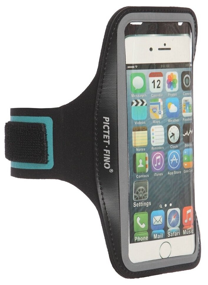 Универсальный наручный чехол для телефона спортивный с сенсорным экраном до 5.5 дюймов черный PICTET FINO RH07