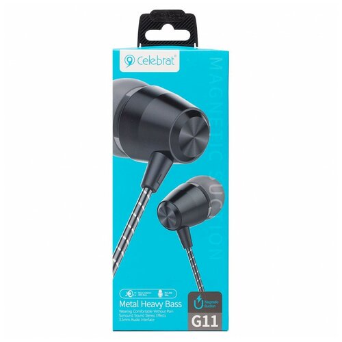 Наушники с микрофоном Celebrat G11 12м черные 100000₽