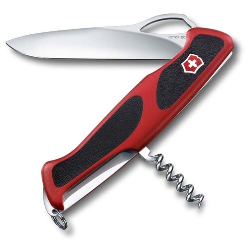 Нож перочинный VICTORINOX RangerGrip 63, 130 мм, 5 функций, с фиксатором лезвия, красный с чёрным