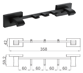 Планка с 3-мя крючками Gappo G0716-36 - фотография № 3