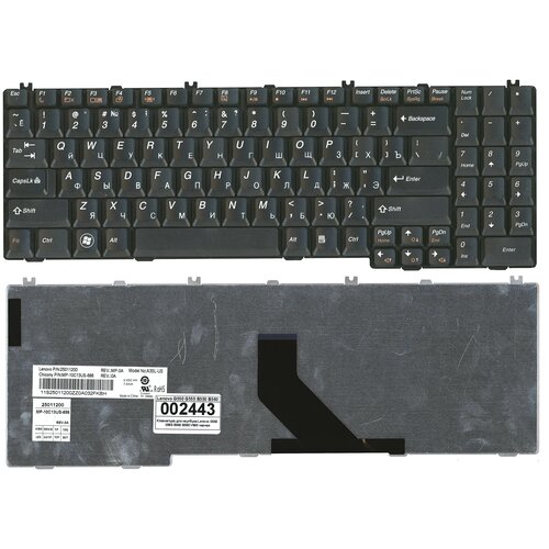 Клавиатура для ноутбука Lenovo IdeaPad G550-3L черная 113000₽