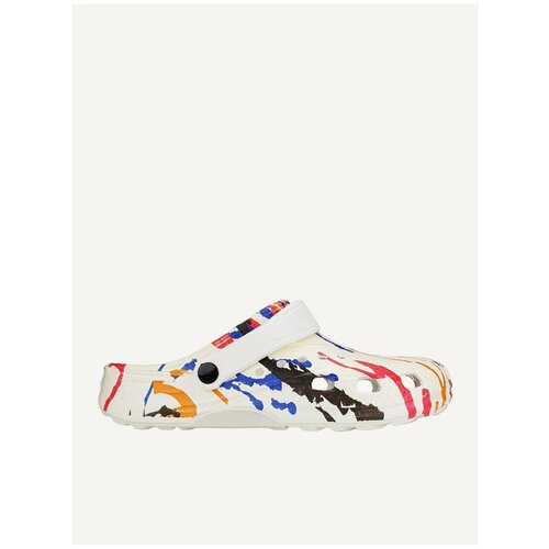 Кроксы женские, цвет белый, мульти, размер 36, бренд Дюна, артикул 601/06 брызги краски