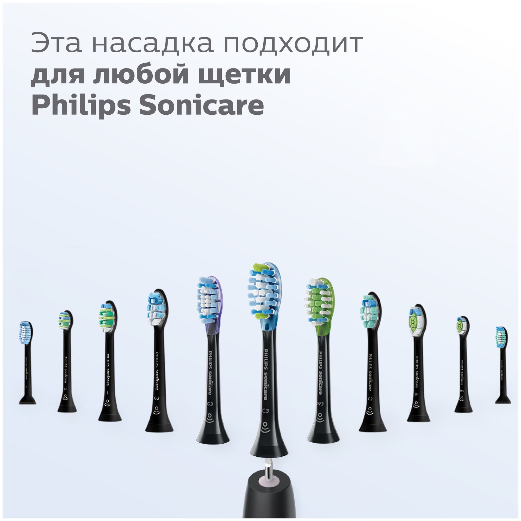 Сменные насадки для зубных щеток Philips Sonicare C3 Premium Plaque Defence, 2 шт. (HX9042/33) - фото №6