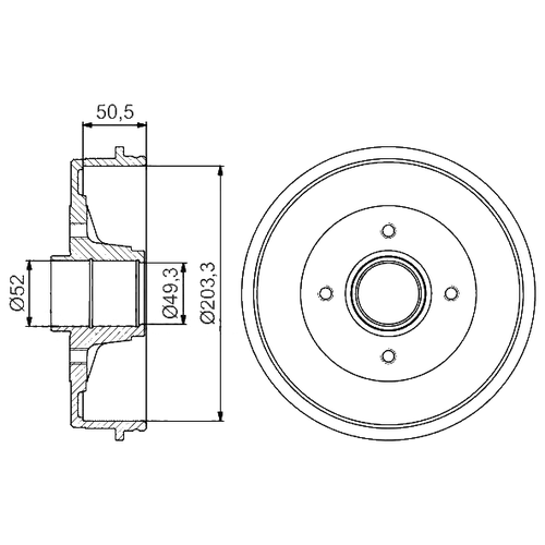 Bosch BOSCH Барабан тормозной BOSCH 0986477196 комплект 2 шт