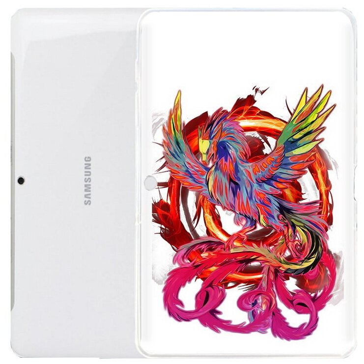 Чехол задняя-панель-накладка-бампер MyPads красочный феникс для Samsung Galaxy Tab 2 10.1 P5100/P5110 противоударный