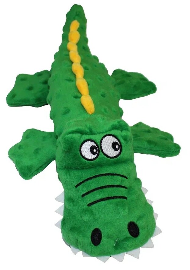 Игрушка для собак Крокодил зеленый с пищалкой, текстиль, 37х19х8см