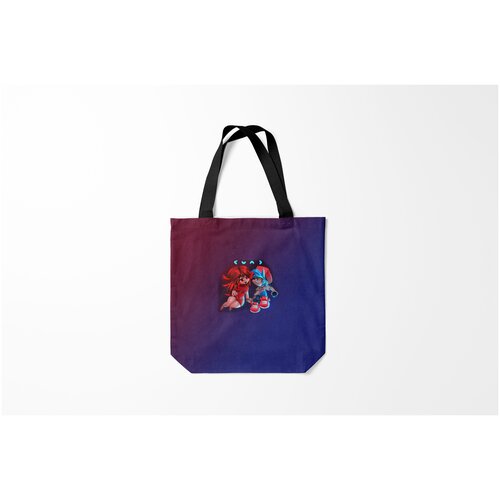 фото Сумка-шоппер / 40х40 см / геймерам / friday night funkin boyfriend and girlfriend fnf burnettie