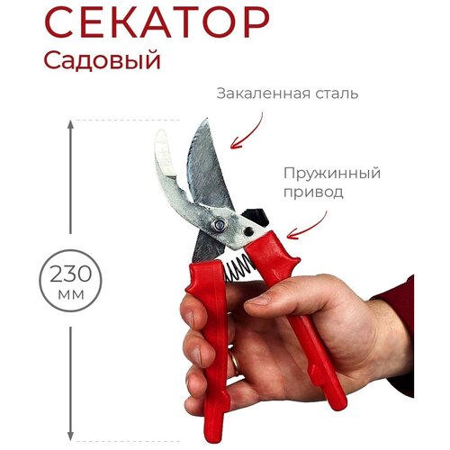 Секатор для дачи, Сучкорез для сада, Садовые ножницы, 23см, кусторез, универсальный, для сада, без покрытия, закаленная сталь