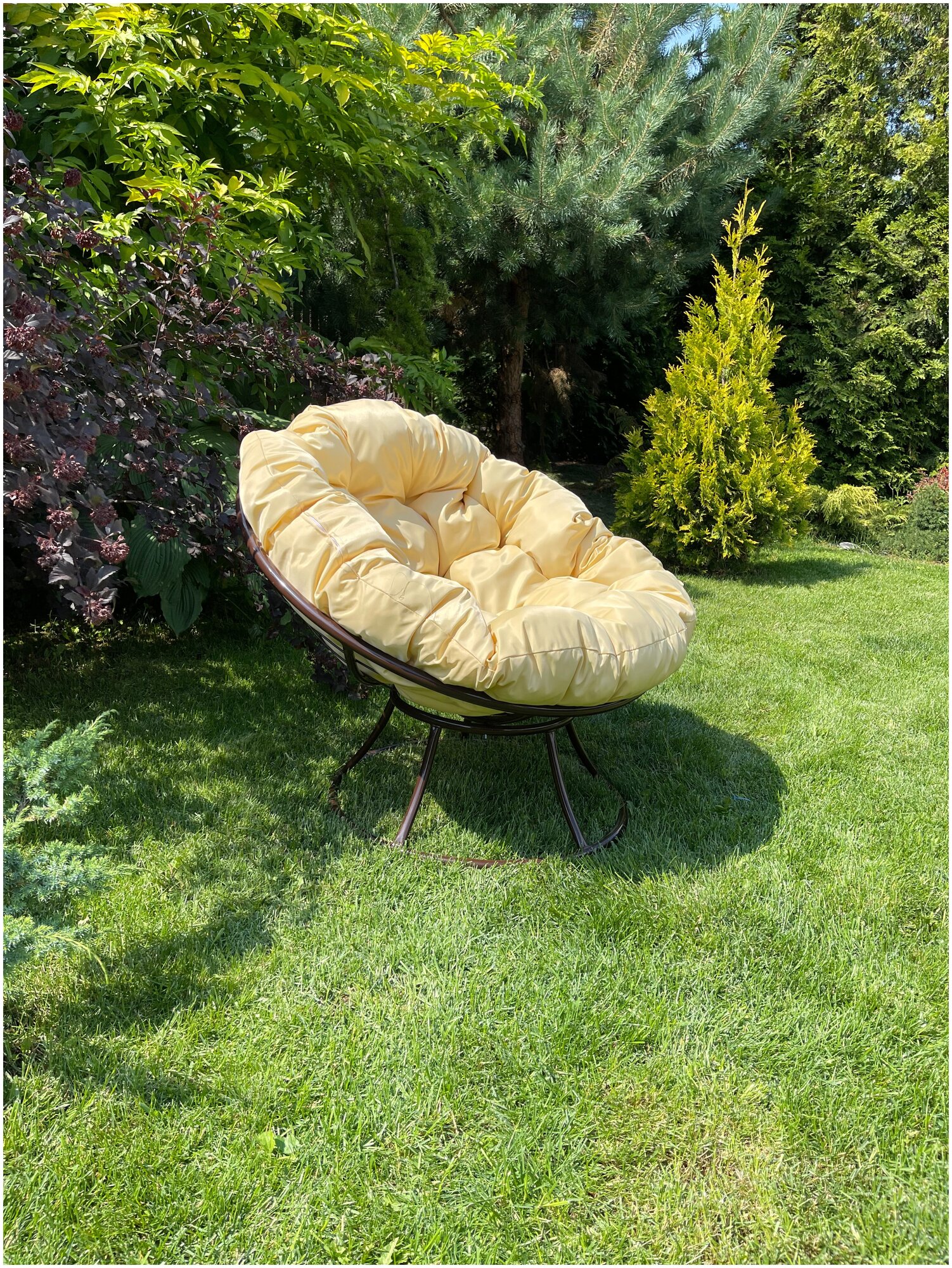 Кресло m-group папасан чёрное, бежевая подушка - фотография № 2
