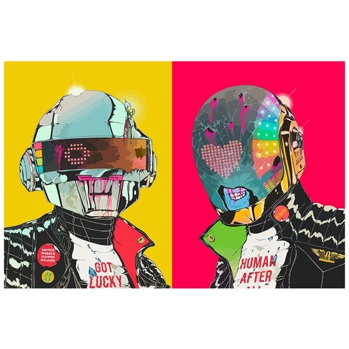 Картина по номерам на холсте Музыка Daft Punk - 6047 Г 60x40