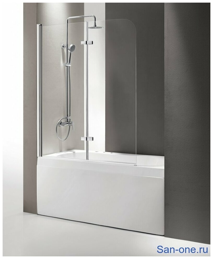 Душевая шторка на ванну Cezares ECO-O-V-21-120/140-P-Cr-R