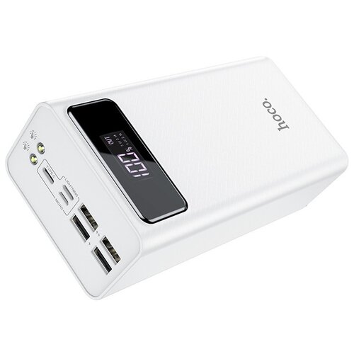 Внешний аккумулятор Hoco J65B, 50000 mAh, Output 4 USB ALL10W, LED + Фонарь, Белый