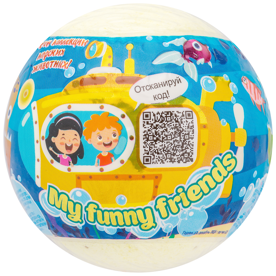 Ароматизированное шипучее средство для ванн с растущим игрушкой My funny friends 130 г