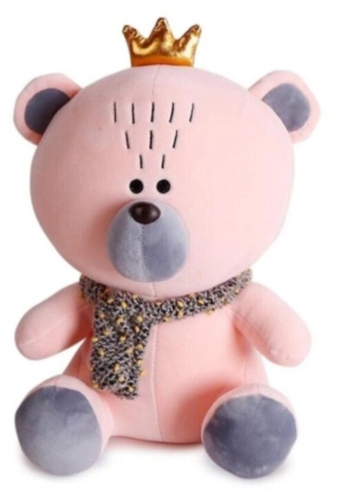 Мягкая игрушка Плюшевый медведь с короной Розовый 25 см
