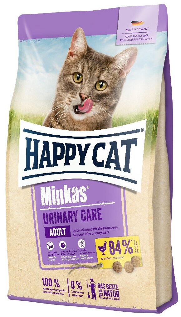 Сухой корм для кошек Happy Cat Minkas для лечения МКБ, с птицей 20 кг