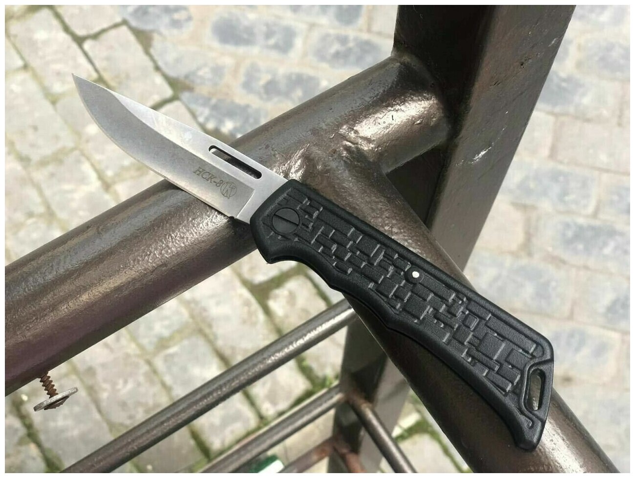 Нож кавказский, складной "НСК-8" сталь - AUS-8, рукоять - АБС пластик, 10 см - фотография № 2