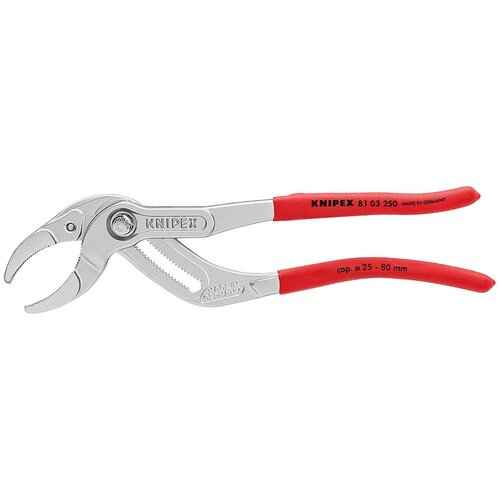 knipex плоскогубцы 180 мм с гладкими губками knipex kn 2001180 Клещи переставные трубные захватные, d 25 - 80 мм, 250 мм, хром