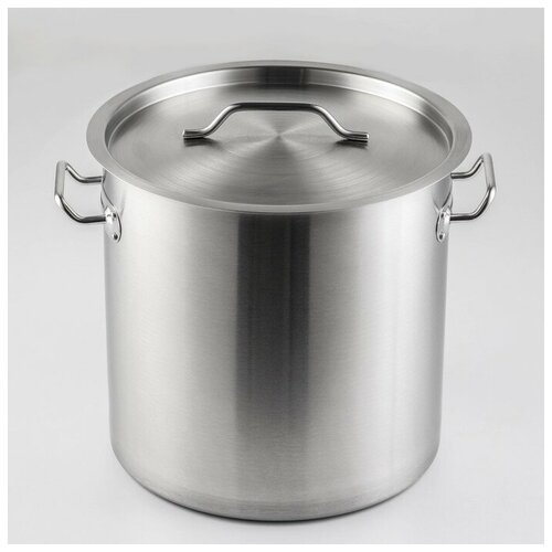 Hanna Knövell Кастрюля HoReCa, 21 л, толщина 0,8 мм, 201 сталь, металлическая крышка