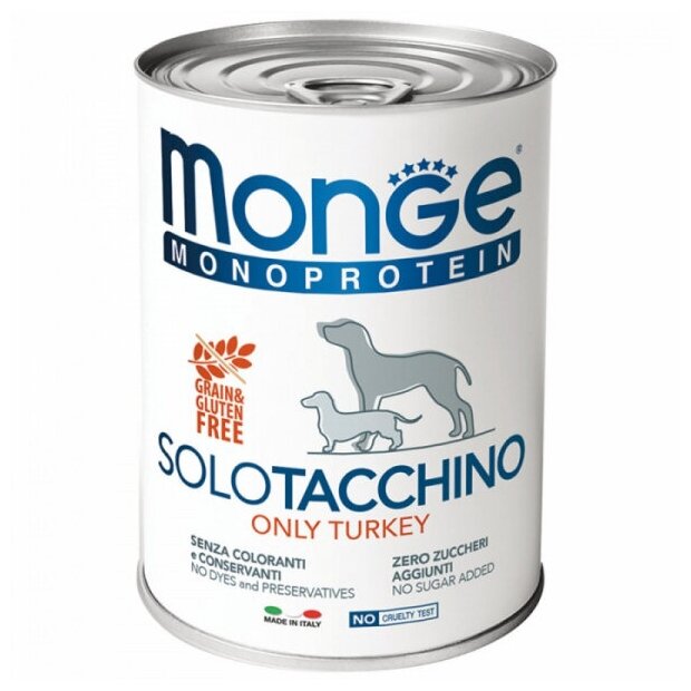 Monge Monoprotein Консервы для собак из Индейки 400 гр x 3 шт.