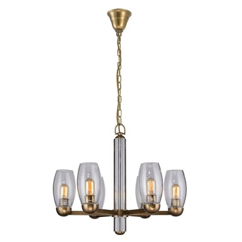 Подвесная люстра Lewis 6 из латуни и стекла