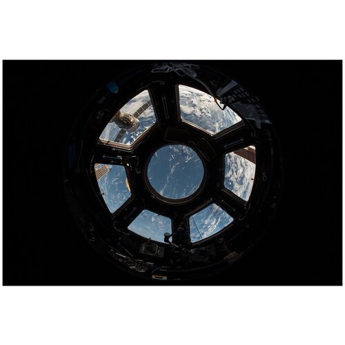 Фотообои Уютная стена Вид из космической станции 410х270 см Бесшовные Премиум (единым полотном)