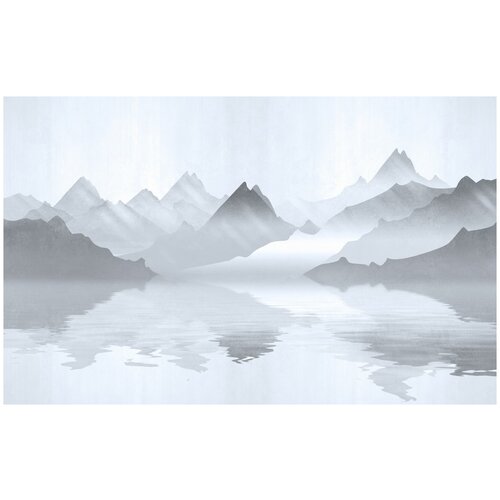 Фотообои Уютная стена Пейзаж с силуэтами гор 430х270 см Бесшовные Премиум (единым полотном)