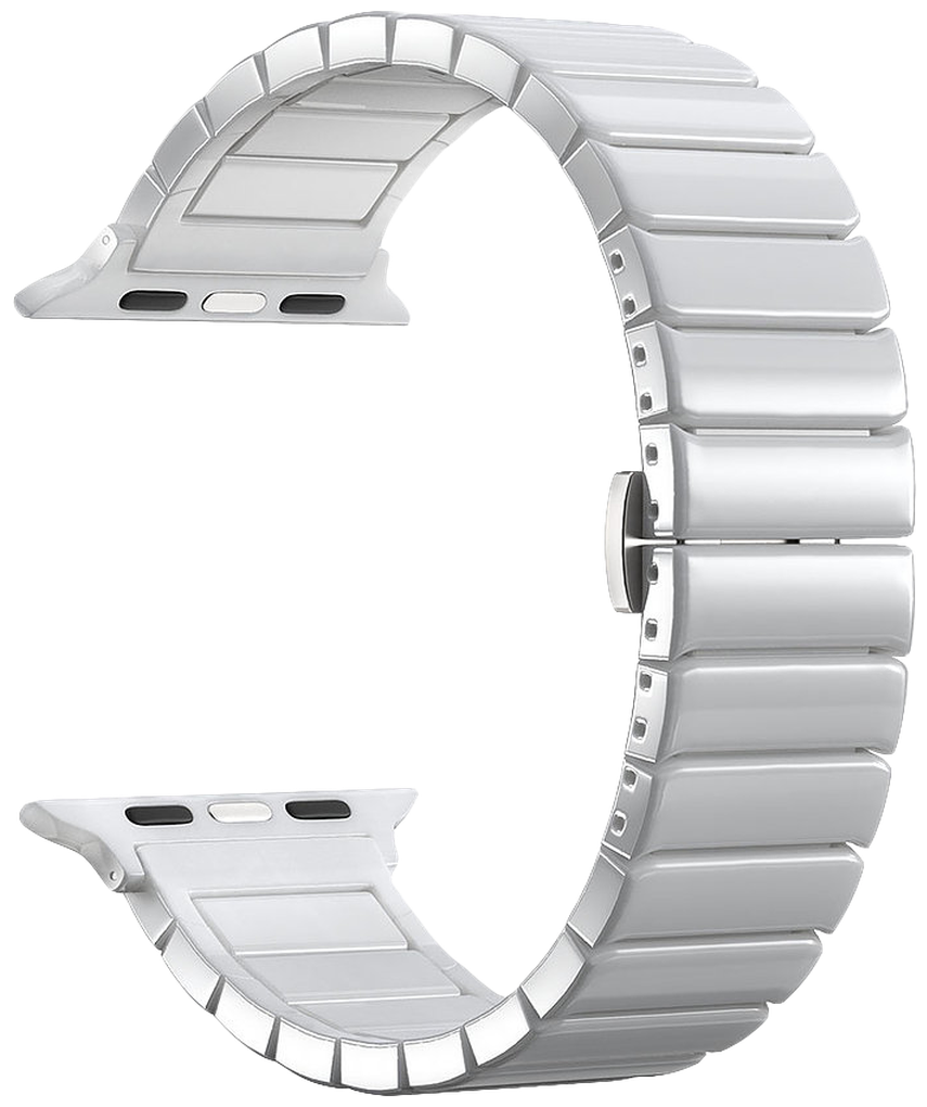 Deppa Ремешок Band Ceramic для Apple Watch 38/40 mm, керамический, белый.