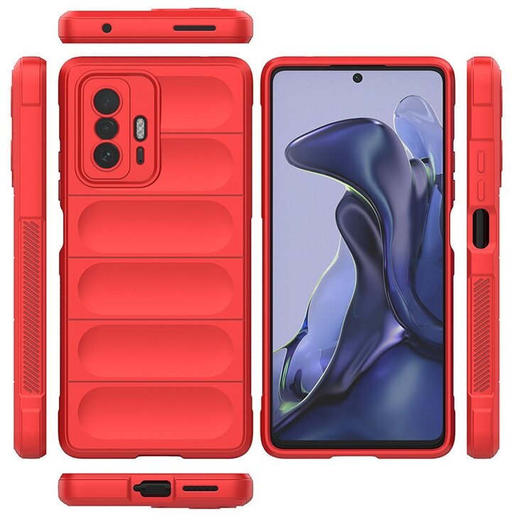 Противоударный чехол Flexible Case для Xiaomi Mi 11T (Pro) красный