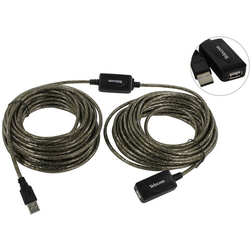 Кабель USB2.0-repeater, удлинительный активный Af> 15м Telecom кабель адаптер usb2 0 repeater удлинительный активный af