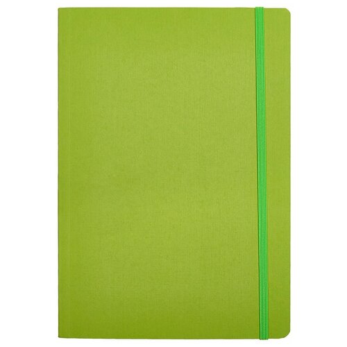 Блокнот Fabriano EcoQua Taccuino 85г/м2 А6 80 листов нелинов., с резинкой лайм обложка