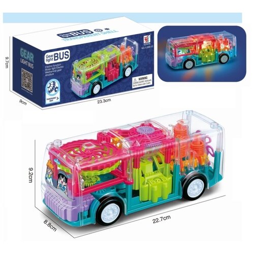 Игрушка автобус на батарейках, светомузыка, 5 мелодий, режим с музыкой и без