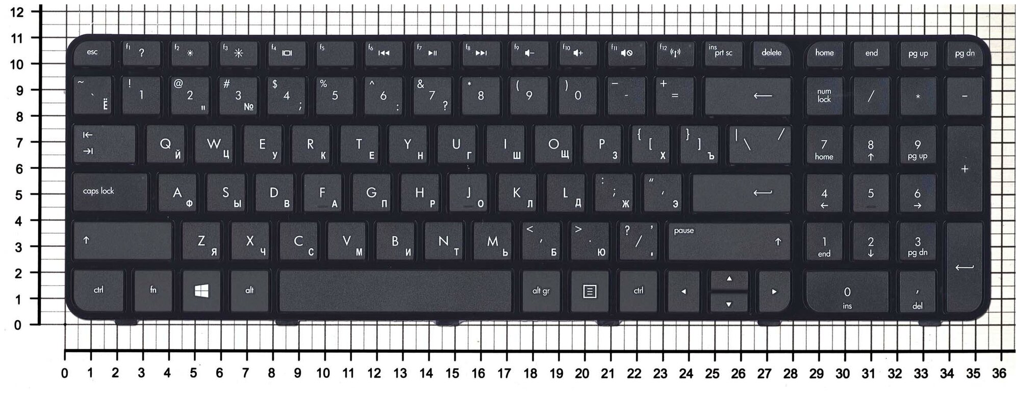 Клавиатура для ноутбука HP 700273-251 черная с рамкой