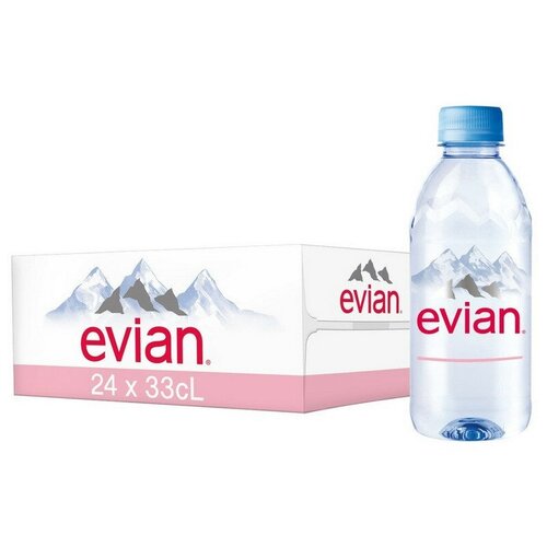 Вода минеральная Evian ПЭТ 0,33л негаз. 24шт/уп