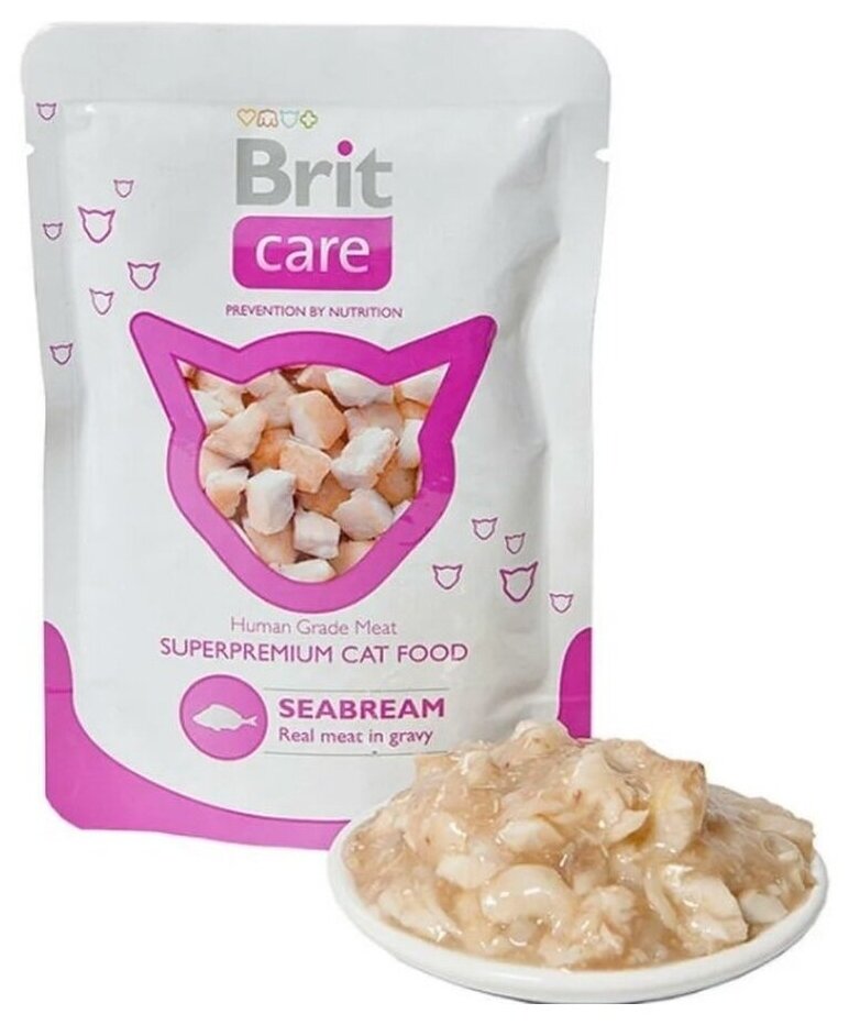 Корм для кошек BRIT Care Морской лещ пауч 80г (упаковка - 24 шт) - фотография № 4