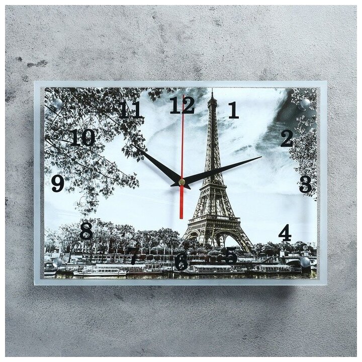 Часы настенные, серия: Город, "Эйфелева башня, 25х35 см
