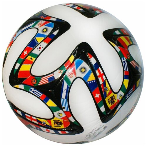 Мяч футбольный FT/2021, белый + флаги, искусственная кожа, 32 панели