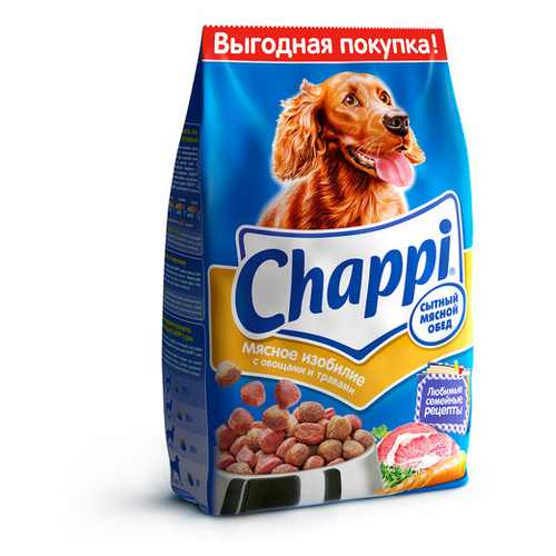 Chappi сухой сытный мясной обед Мясное изобилие 2,5 кг сухой корм для собак сытный мясной обед с говядиной по домашнему 600 г