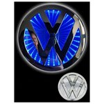 Автомобильная светодиодная эмблема 3D фольксваген wolksvagen размер 11 см - изображение